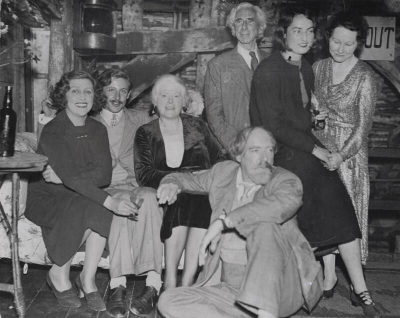 Elspeth Fox Pitt, née Phelps, Bertrand Russell, Augustus John and others in 1934