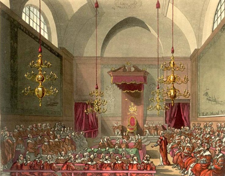 The House of Lords Chamber by Pugin and Rowlandson (1808-11)