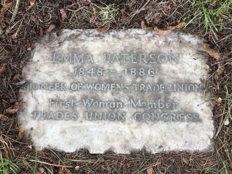 Emma Paterson (1848-1886) memorial stone