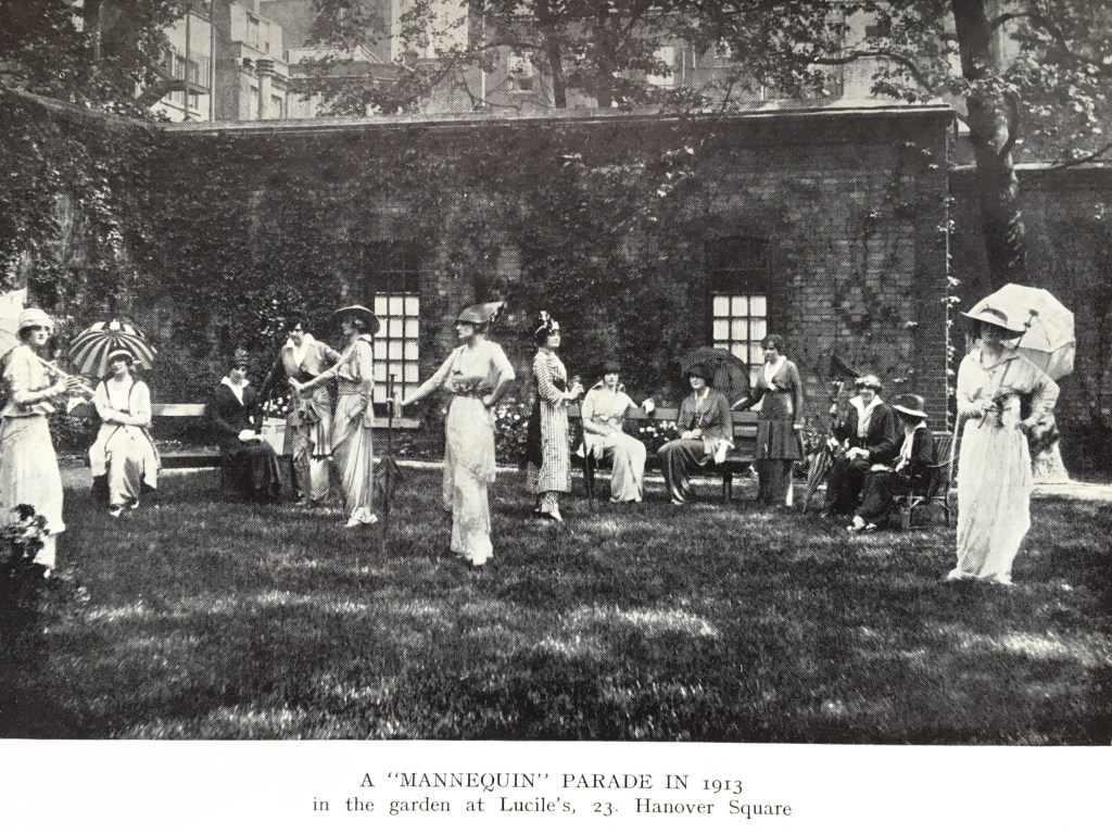 A Mannequin Parade in the garden of Maison Lucile in 1913.