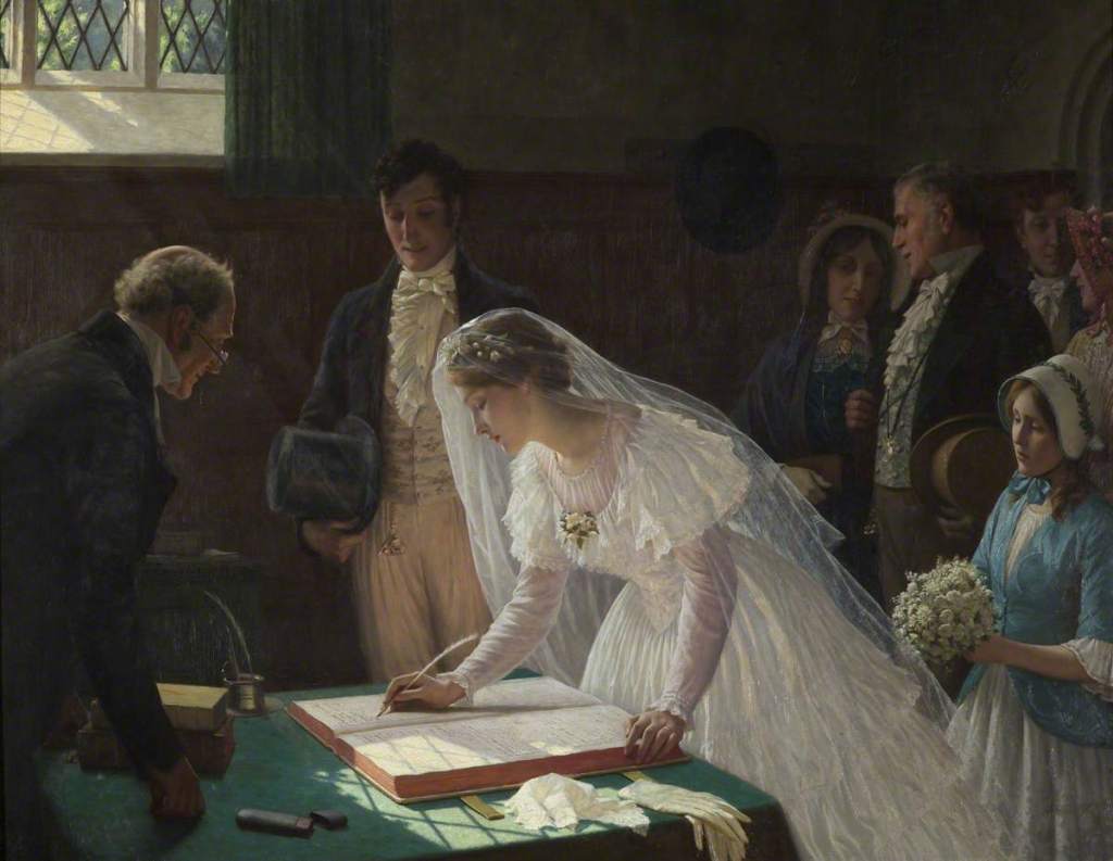 The Wedding Register by Edmund Blair Leighton (1920)