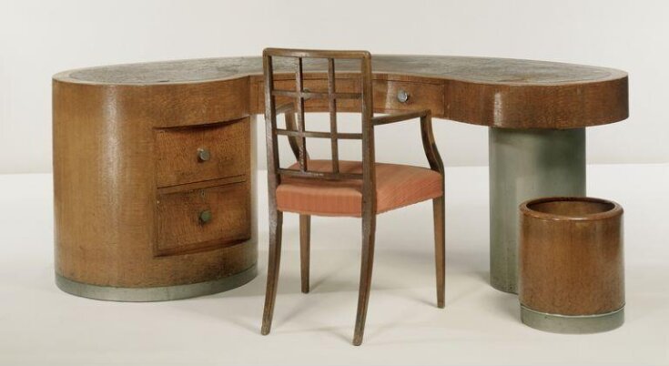 Desk, wastepaper bin and chair by Betty Joel, 1929