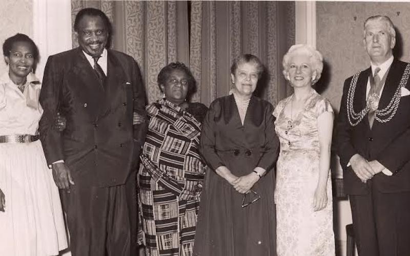 Claudia Jones, Paul Robeson, Amy Ashwood Garvey and Eslanda (Essie) Robeson (1959)